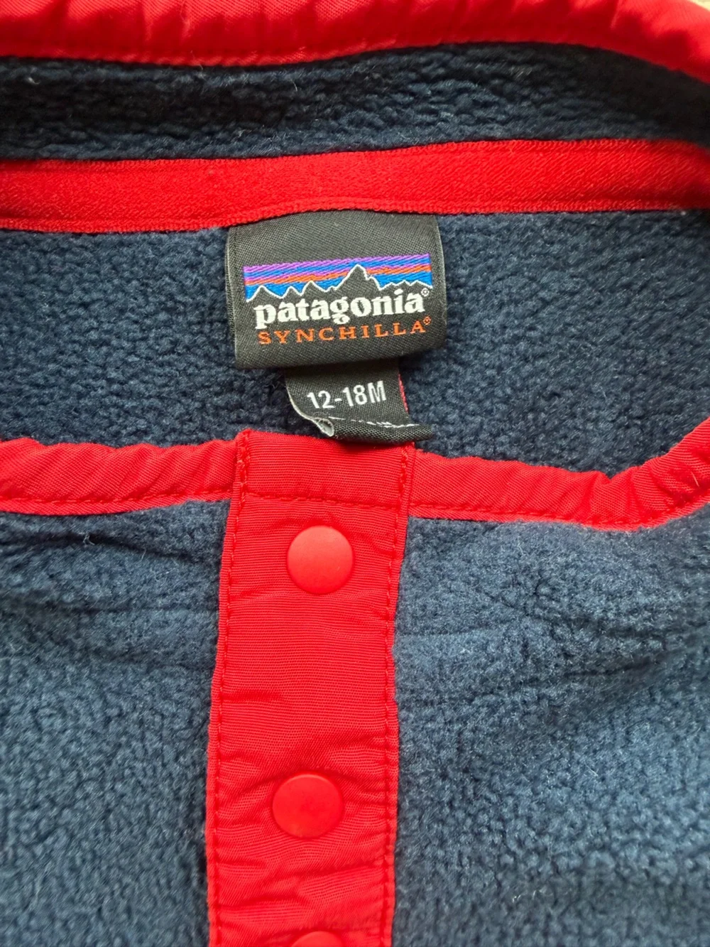 Patagonia Synchilla Snap-T Fleece Pullover Toddler 12–18M Navy Red - Picture 3 of 4
